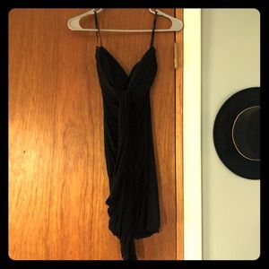 Bebe black drape front dress